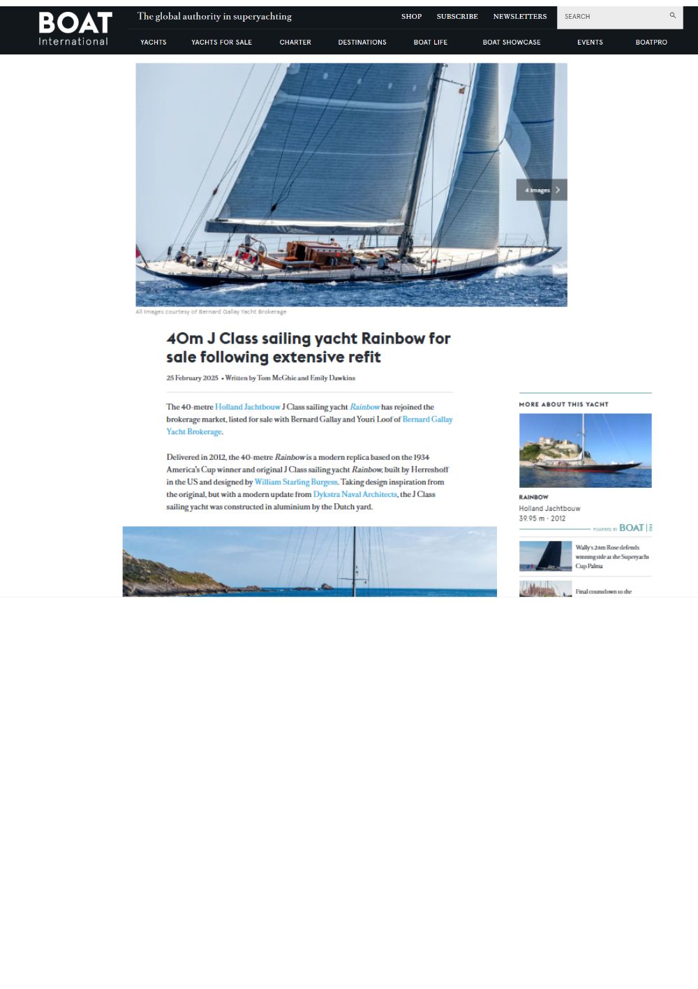 Voilier RAINBOW dans BOAT INTERNATIONAL !