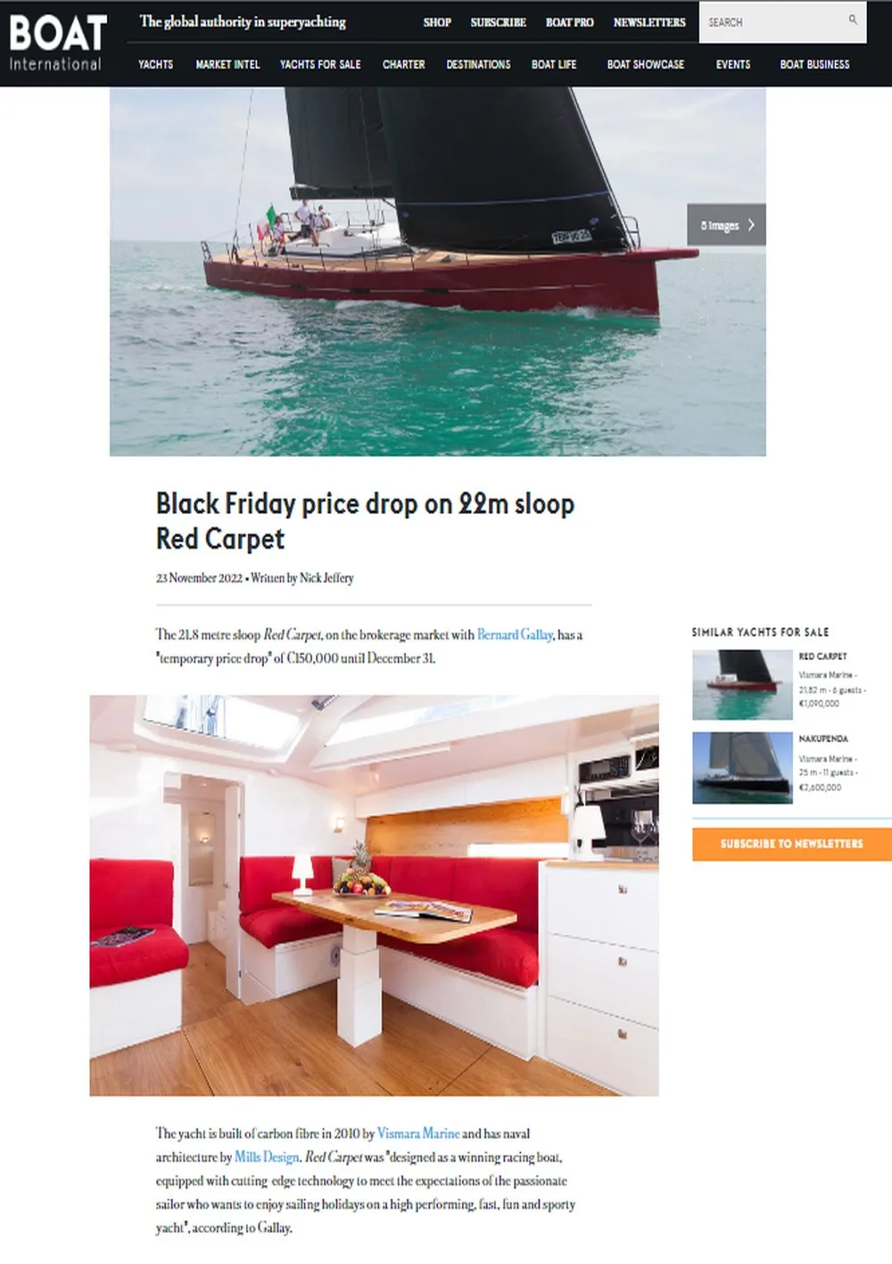 BOAT INTERNATIONAL annonce la baisse de prix du Vismara V71 RED CARPET