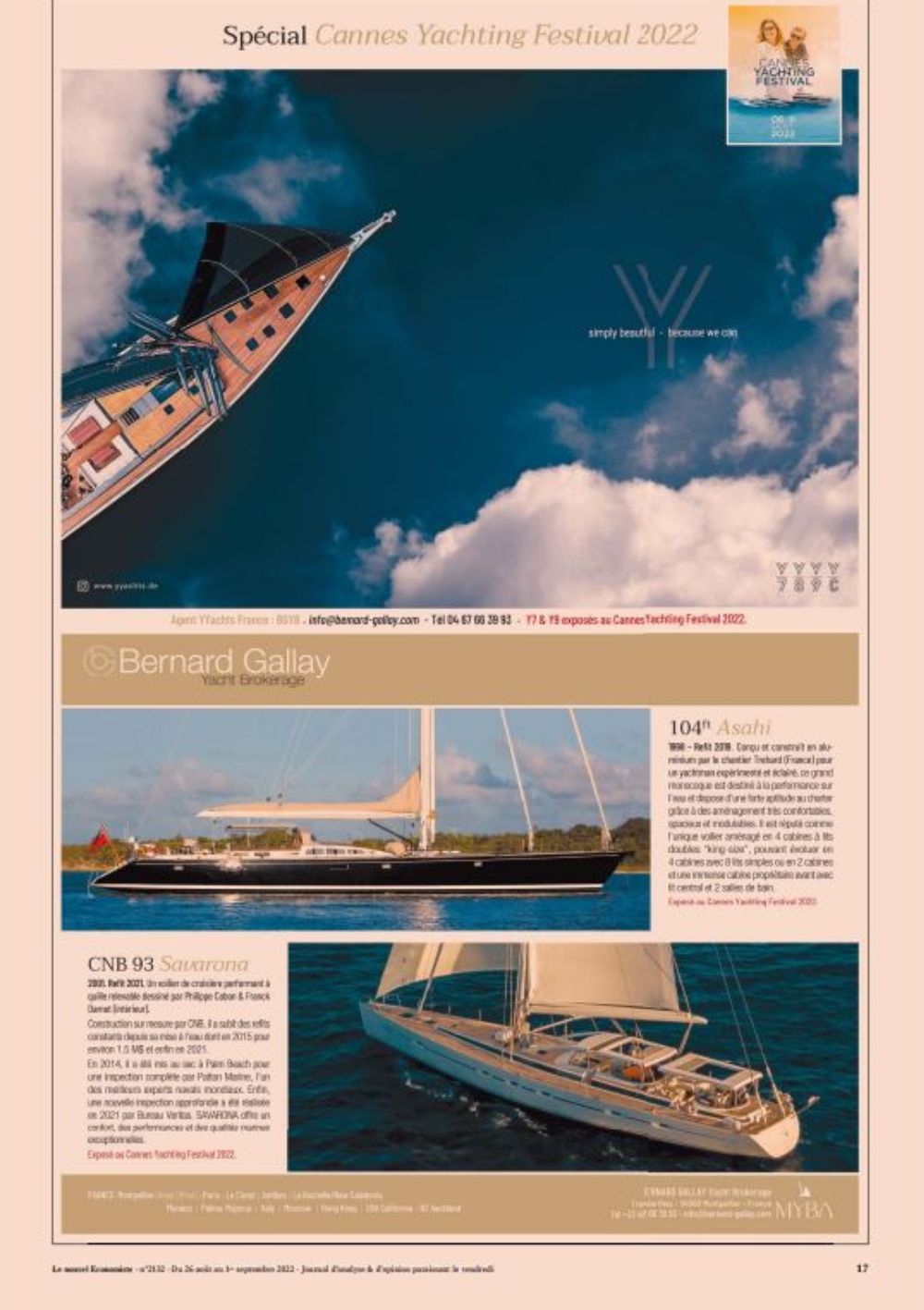 Le Nouvel Economiste : BGYB x YYachts au Cannes Yachting Festival 2022