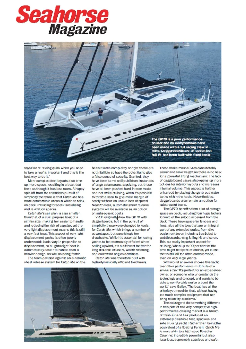 SEAHORSE Magazine présente le GP 70 CATCH ME