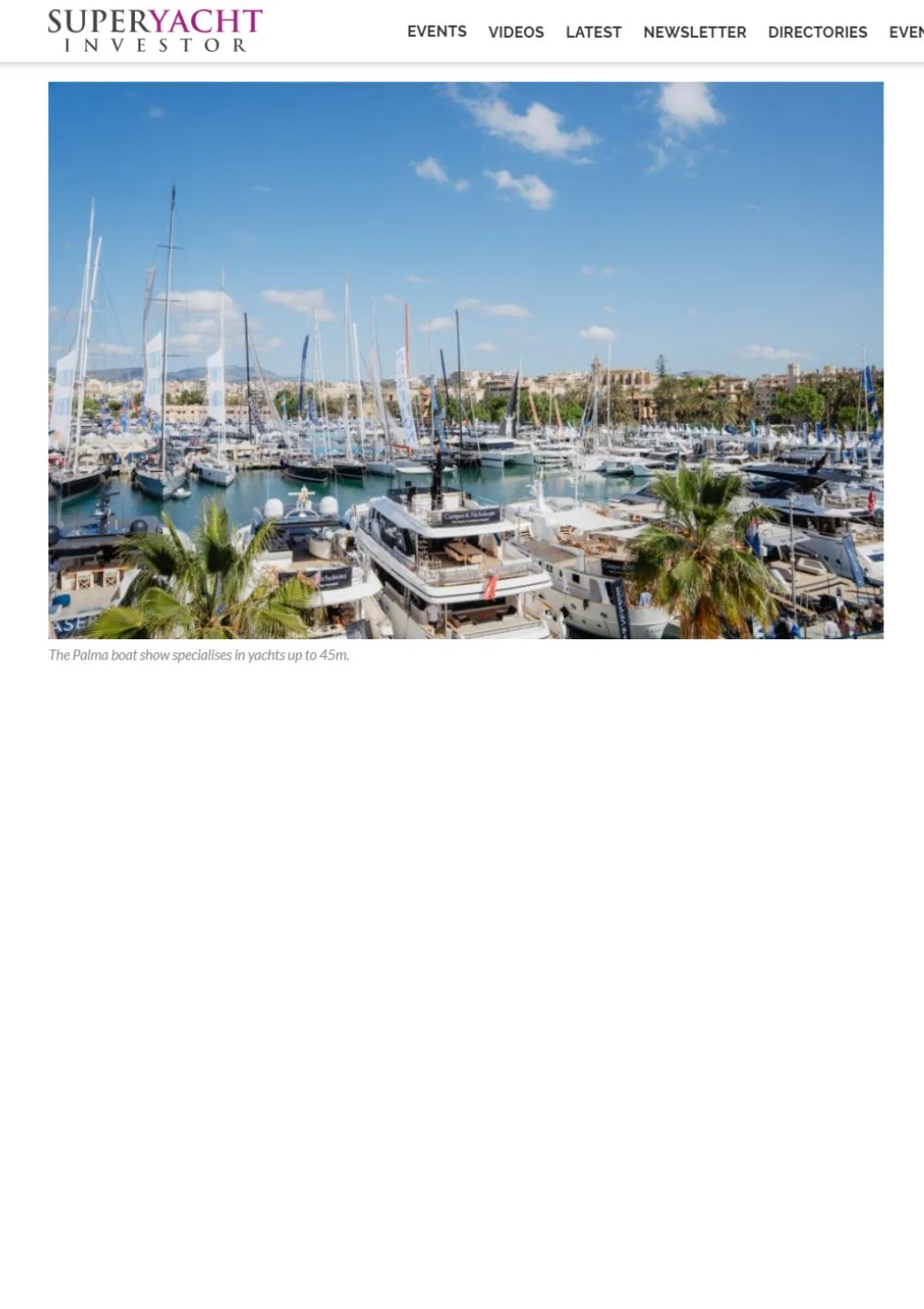 SUPERYACHT Investor présente un article sur BGYB présent au Palma International Boat Show